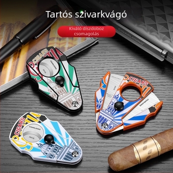 Jialong szivarvágó, rozsdamentes acél, éles, hordozható, ventilátorszerű dizájn, sík szájnyílás, kopásálló, elegáns ajándékdobozt, modell CL-SJ51