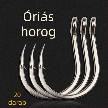 Cheng Jin Különösen nagy mélytengeri horgászhorog csónakhoz, 5-ös méret, nehéz terhelésű, tüskés végű