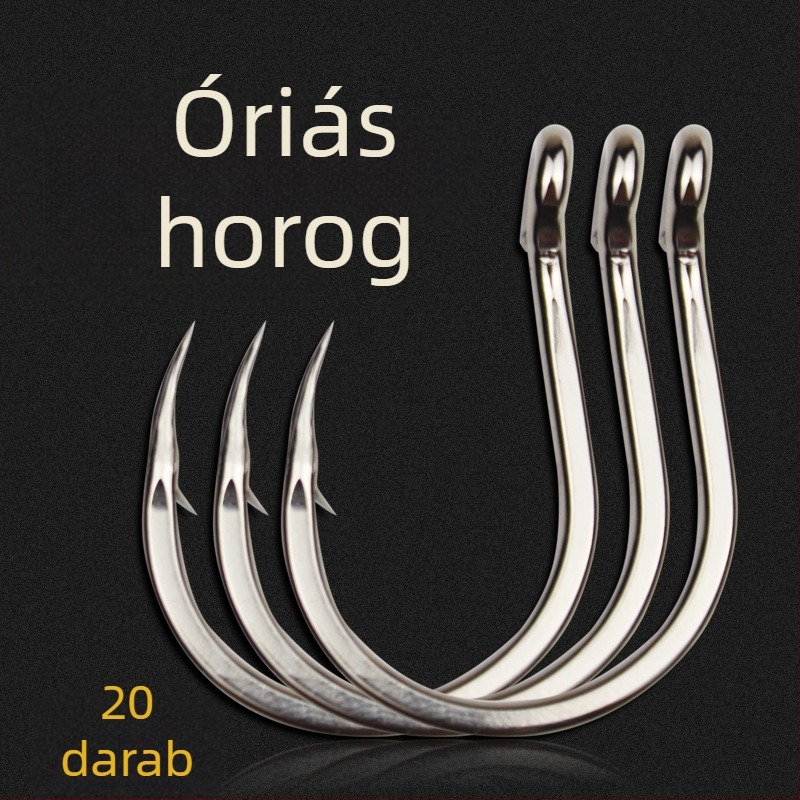 Cheng Jin Különösen nagy mélytengeri horgászhorog csónakhoz, 5-ös méret, nehéz terhelésű, tüskés végű