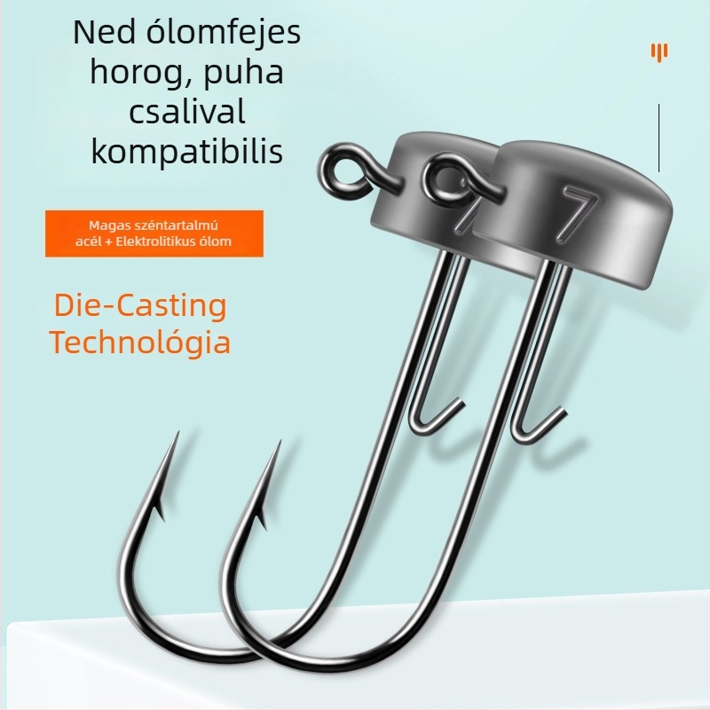 Öntött Ned-fejű ólmos jig, 7 g, puha csalihoz