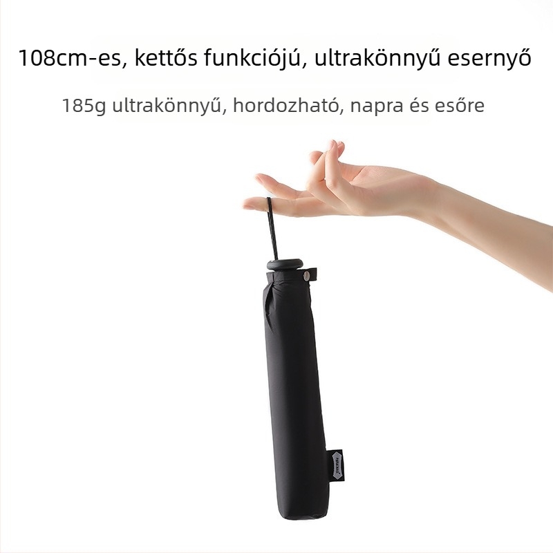 PARACHASE 108 cm ultra könnyű, megnagyított esernyő vinyl bevonattal, UV védelem UPF 50+, nap- és eső elleni parasol nőknek