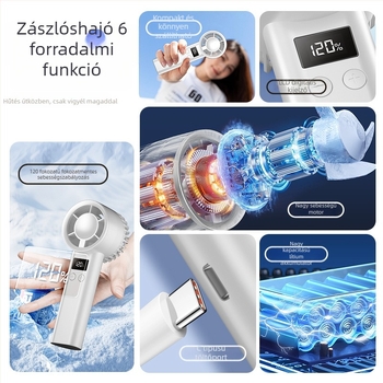 Mini USB újratölthető kézi ventilátor, kompakt hordozható belső és kültéri használatra, asztali ventilátor digitális kijelzővel