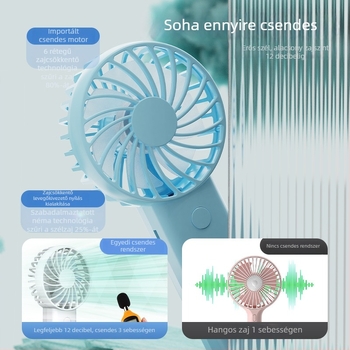 USB-töltő kézi mini ventilátor, hordozható kültéri ventilátor hosszú üzemidővel és 3 sebességgel