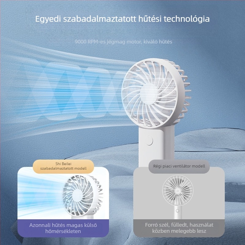 USB-töltő kézi mini ventilátor, hordozható kültéri ventilátor hosszú üzemidővel és 3 sebességgel