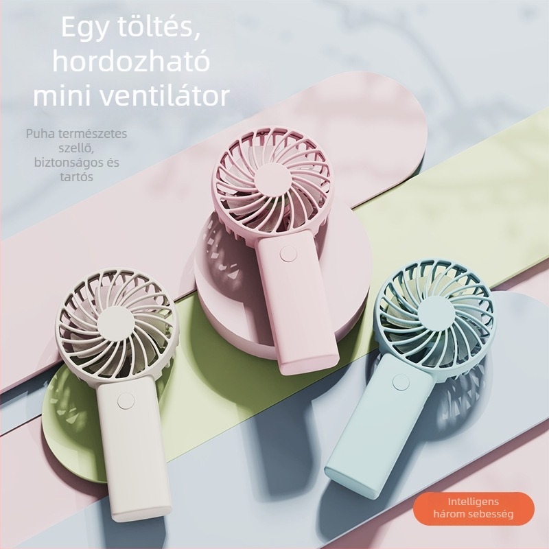 USB-töltő kézi mini ventilátor, hordozható kültéri ventilátor hosszú üzemidővel és 3 sebességgel