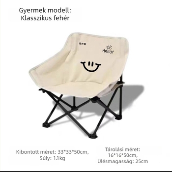 Gyerekeknek kültéri Hold-szék, összecsukható, hordozható kemping szék