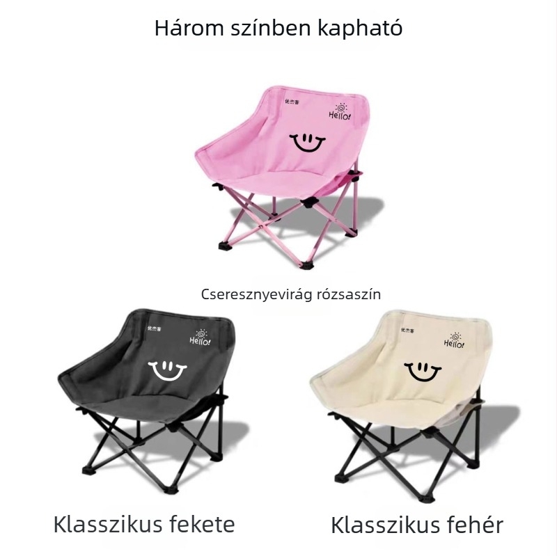 Gyerekeknek kültéri Hold-szék, összecsukható, hordozható kemping szék
