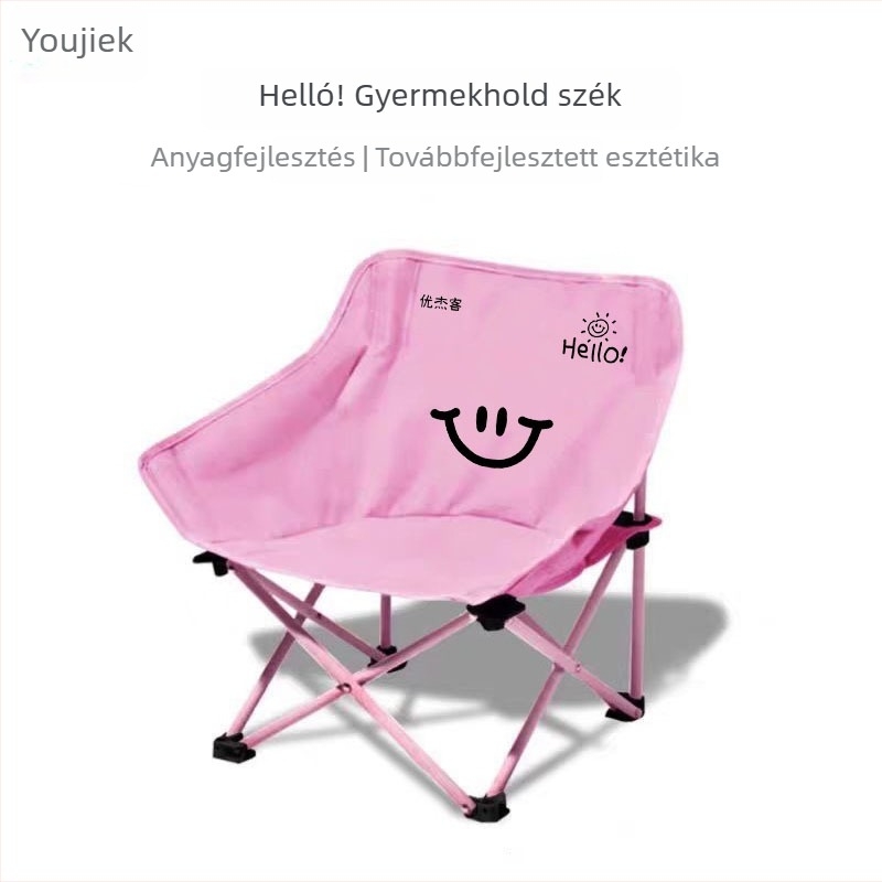 Gyerekeknek kültéri Hold-szék, összecsukható, hordozható kemping szék
