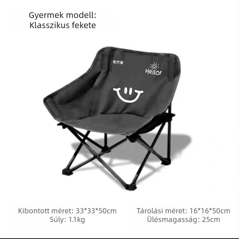 Gyerekeknek kültéri Hold-szék, összecsukható, hordozható kemping szék