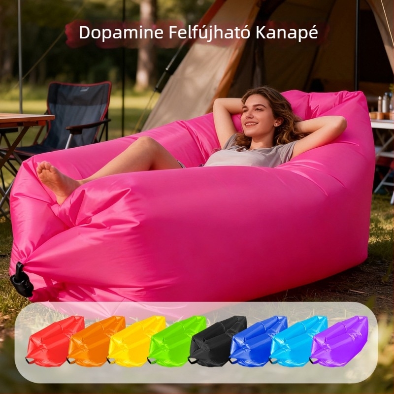 Hordozható felfújható kanapé – egyszemélyes relax fotel kempingezéshez és kültéri használatra