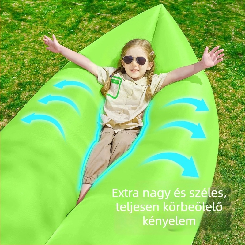 Hordozható felfújható kanapé – egyszemélyes relax fotel kempingezéshez és kültéri használatra