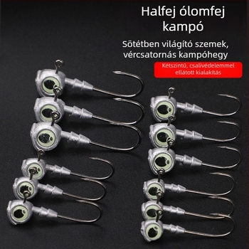 Ólomfejű horog nagy szemmel, tengeri horgászathoz hajóval, 7–10 g