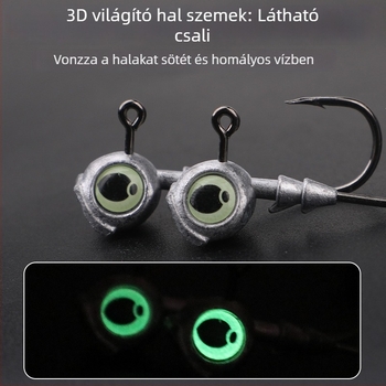 Ólomfejű horog nagy szemmel, tengeri horgászathoz hajóval, 7–10 g