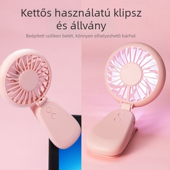 Rainbow mini USB újratölthető kézi ventilátor összecsukható kialakítással, műanyag lapátokkal, beépített 500–800 mAh akkumulátor, két sebesség, 3–6 órás üzemidő