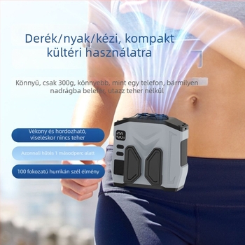 Új derék- és nyakba akasztott ventilátor kézi hűtővel, kültéri USB hordozható ventilátor.