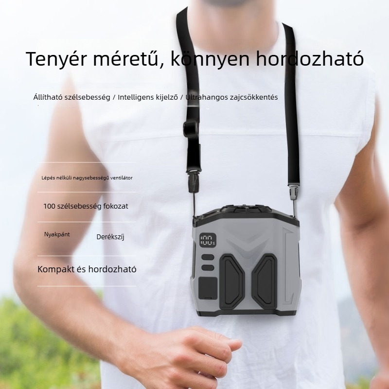 Új derék- és nyakba akasztott ventilátor kézi hűtővel, kültéri USB hordozható ventilátor.