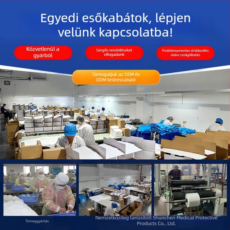 TPE esőkabát felnőtteknek, újrahasználható, hordozható, vastagabb és hosszabb, egy darabból álló esőruha, húzózsinórral a szorosításért