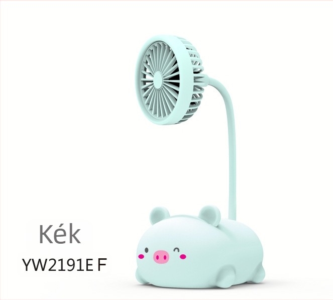 Mini karikatúra asztali ventilátor – csendes, forgó, többfunkciós, kollégiumban, irodában és otthon használatra