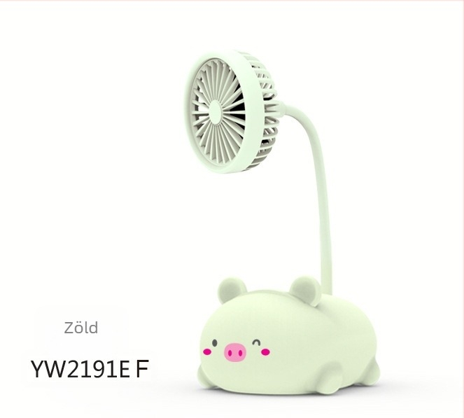 Mini karikatúra asztali ventilátor – csendes, forgó, többfunkciós, kollégiumban, irodában és otthon használatra