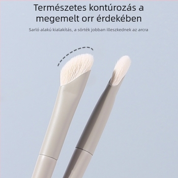 Arc kontúró sminkecset az arc kontúrozásához és kiemeléséhez; ferde, sarló alakú orr árnyékoló ecset a smink fixálásához