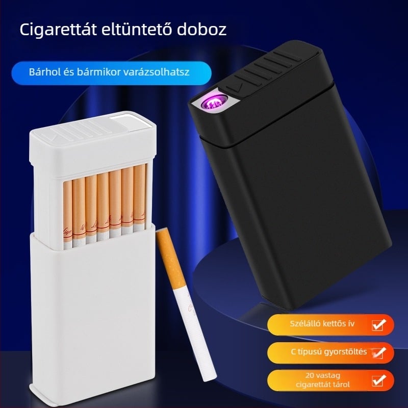 DAE Hordozható rejtett kihúzható ívgyújtó cigarettatartó, 20 darabos készlet
