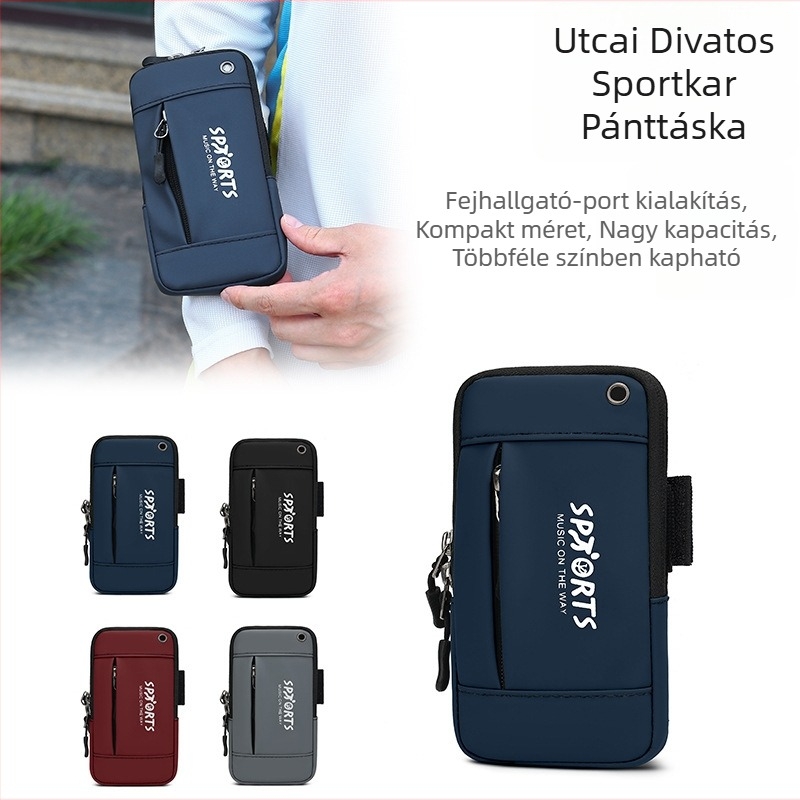 Stílusos, vízálló kar- vagy csuklón viselhető futó- és edzőtermi telefon-tartó táska, könnyű, minimalist dizájn