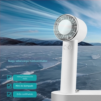 USB kézi mini ventilátor karabinerrel, jég-hűtés funkcióval, kültéri használatra