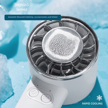 USB kézi mini ventilátor karabinerrel, jég-hűtés funkcióval, kültéri használatra