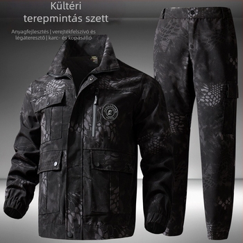 Férfi Python mintás camuflázs munkaruha garnitúra (dzseki és nadrág), vízálló, karcolás- és kopásálló