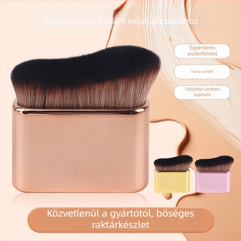 Hullámos fogantyújú sminkecset – alapozóhoz, pirosítóhoz, maszkhoz és testápoló felviteléhez