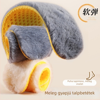 Téli PU talpabetét gyapjú bevonattal, vastagított kivitelben, légáteresztő, nedvszívó, ütéscsillapító, puha talpú kényelem, férfiak és nők számára