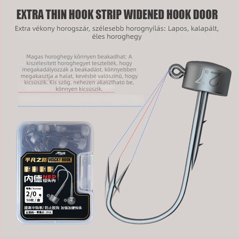 Ordinary Road NED lead head hook with mushroom head, wide belly, die-cast, floating shrimp and bass hooks
