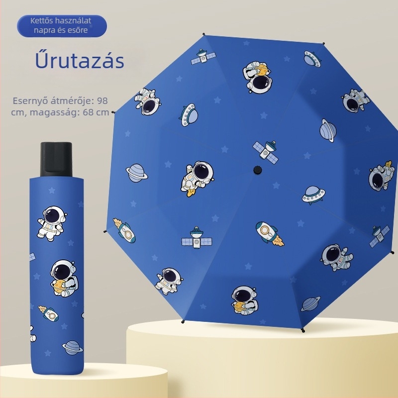 Aranyos összecsukható gyerek esernyő 6–12 éveseknek, új stílus, erős és tartós, UV-védelem