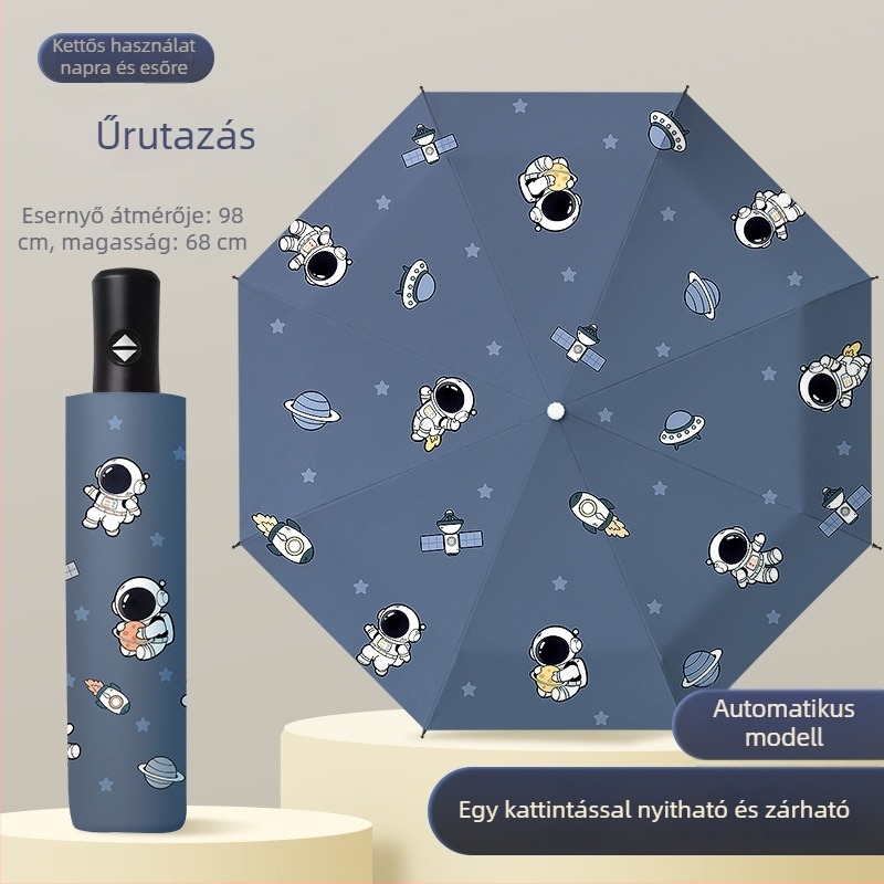 Aranyos összecsukható gyerek esernyő 6–12 éveseknek, új stílus, erős és tartós, UV-védelem