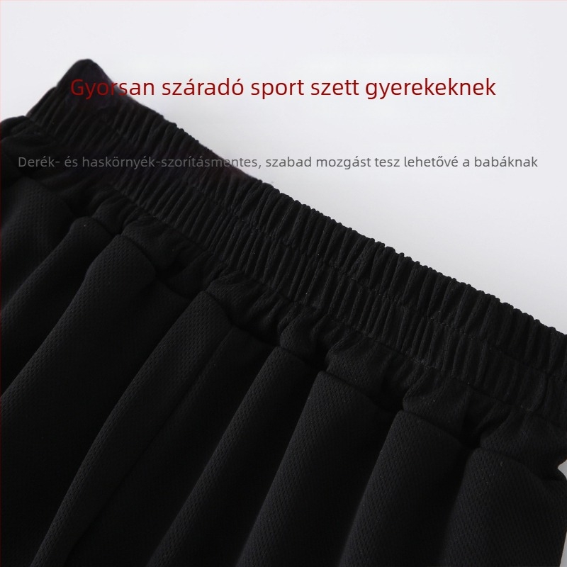 Gyerekek nyári sportkészlet, légáteresztő, gyorsan száradó kosárlabda ruházat fiúknak és lányoknak, 7-12 évesek