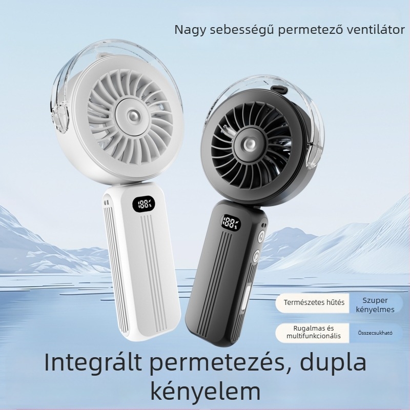 Seuwu 2025 gyors kézi ventilátor, összecsukható permetezés funkcióval, nagy kapacitású akkumulátorral, brushless motorral, hordozható