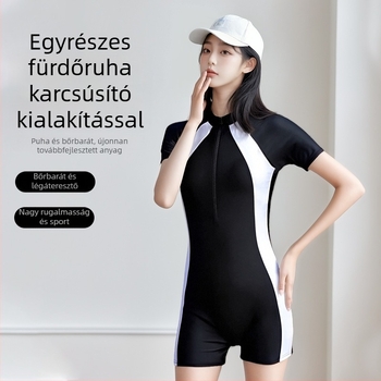 Női egyrészes fürdőruha, 2025 új divat, gyorsan száradó, UV védelem, konzervat szabás, hasfedés, rövidujjú, úszáshoz és szörfözéshez