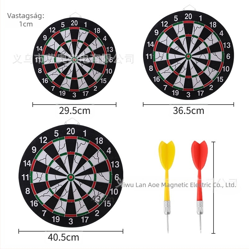 Dártkészlet filcelt papírból készült dartboarddal, kétoldalas papírcél, professzionális minőségű acélhegyű dartok