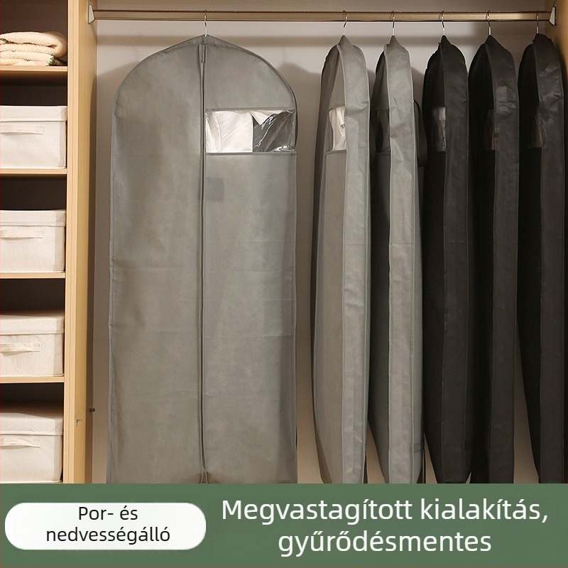 PEVA átlátszó ruhafedél, por- és nedvességálló, otthoni használatra, ruhák és öltönyök tárolására, összecsukható