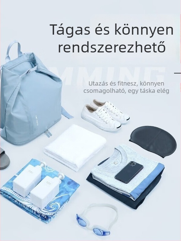 Nedves-száraz elválasztású sporttáska, vízálló úszó- és strandtáska, edzésre és utazásra, cipőrekesszel