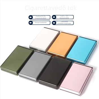 Ultra vékony fém cigarettás doboz férfiaknak, hordozható csúszó fedéllel, 20 vékony cigarettát tárol