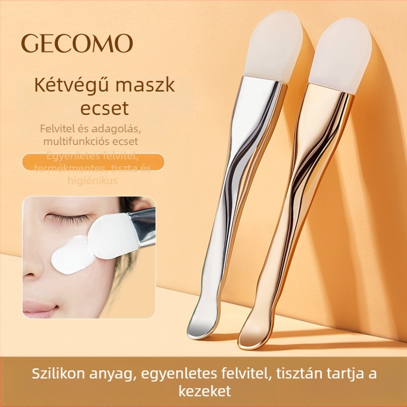 Gecomo szilikon arcmaszk ecset, dupla végű, agyagmaszk tisztítására és felvitelére
