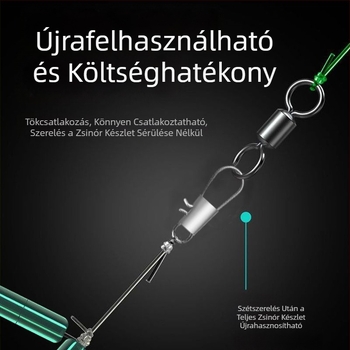 Új kézi bottal készült szerelék négy horoggal, dupla horoggal, anti-zamotás, arany hüvely a horogra vadvízi és tajvani stílusú horgászathoz