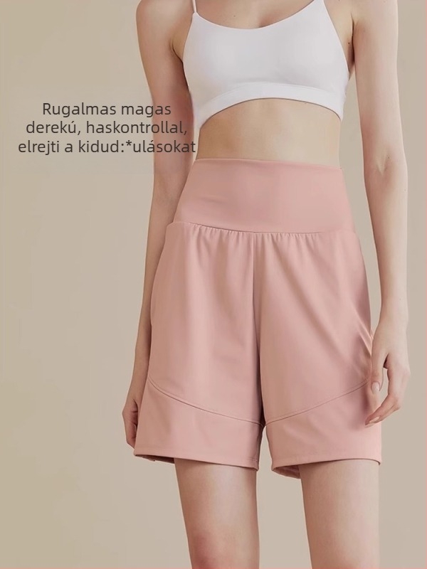 Női gyorsan száradó sportos capri nadrág, laza szabás, nyári könnyű anyag, alkalmas badmintonhoz, futáshoz, fitnesshez és jóga