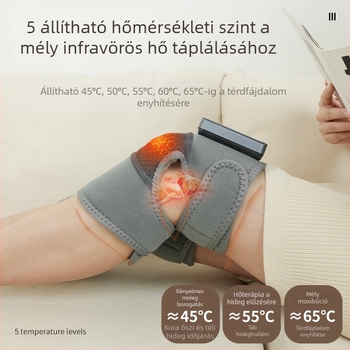 Melegített térdvédő rezgő masszázzsal és termoterápiával