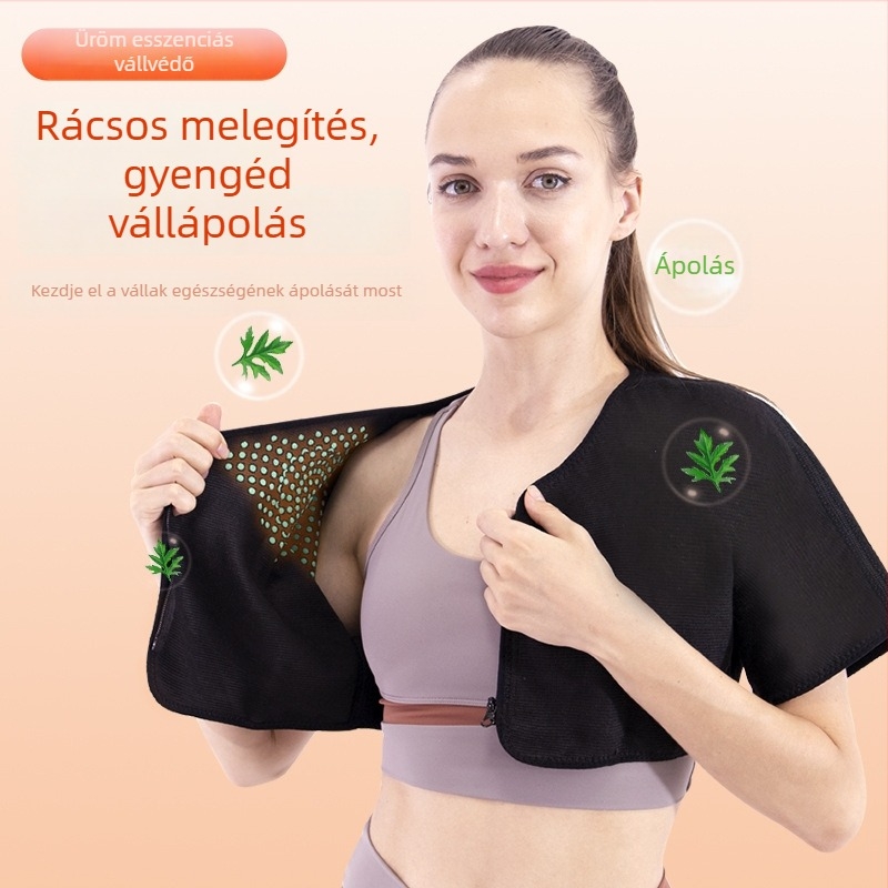 Mugwort terápiás váll- és nyaksál cipzárral, alváshoz melegít, uniszex