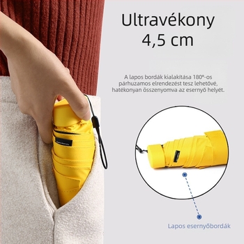 Női ötágú összecsukható nap- és eső elleni esernyő, UV 50+ védelem, manuális nyitás, logó testreszabás