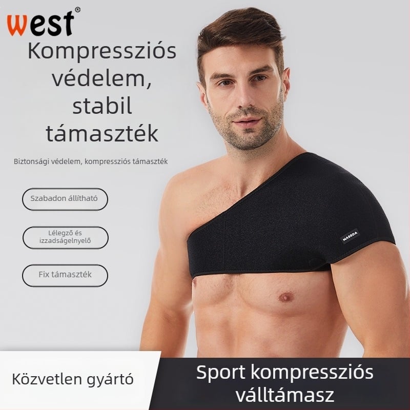 Állítható széles vállvédő sporthoz és edzéshez — egyvállas védőfelszerelés kültéri kerékpározáshoz és súlyemeléshez