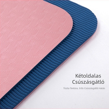 TPE jóga matrac kétszínű igazítási vonalakkal, 6 mm vastagságú, csúszásmentes, jógahoz, fitneszhez, futáshoz és tánchoz, méretek 183 cm × 61 cm