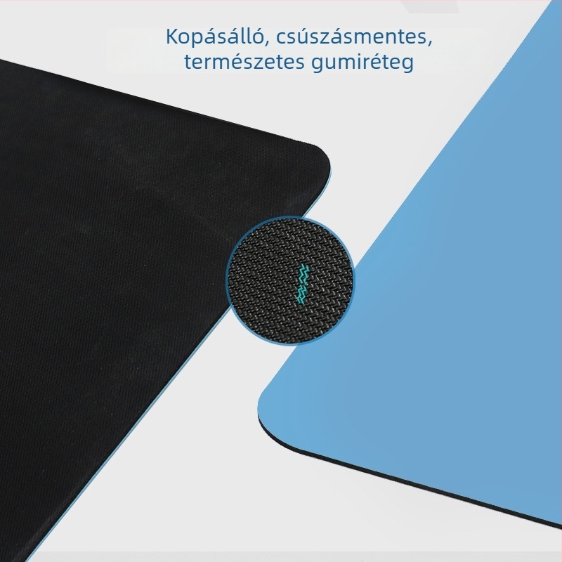PU természetes gumiból készült jóga matrac, csúszásmentes felület, széles 183 x 68 cm, 4,5 mm vastagság, igazítási vonalak